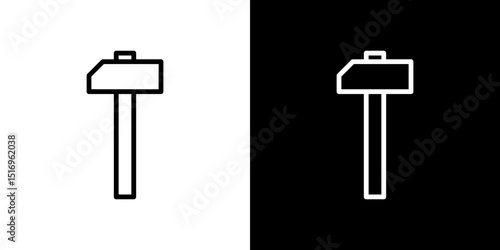 Wooden mallet icon symbol concept for graphic design, Website, UI. Svg