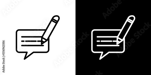 Write comment icon symbol concept for graphic design, Website, UI. Svg