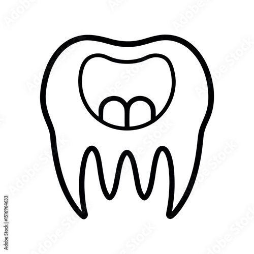 Tooth Structure Line Art Illustration