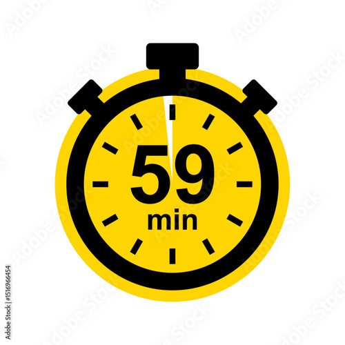 59 minute timer. Stopwatch icon