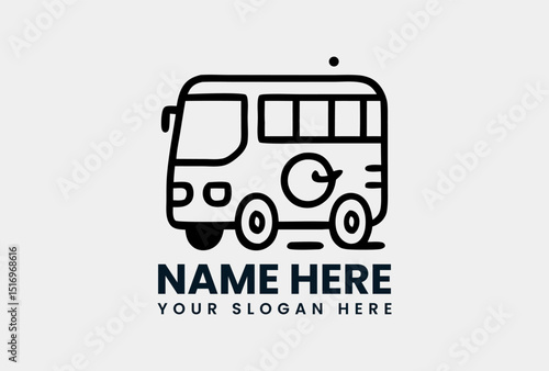 Outline illustration of a school bus, suitable for concepts of education, public transport, or children's travel. Education concept