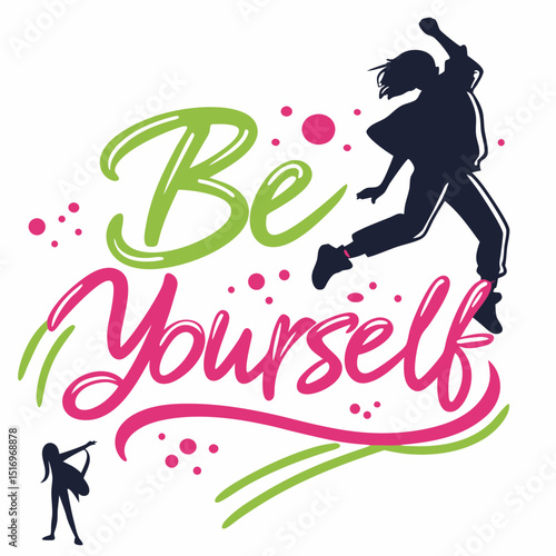 Embrace Your Uniqueness A Generated AI Design Featuring 'Be Yourself'