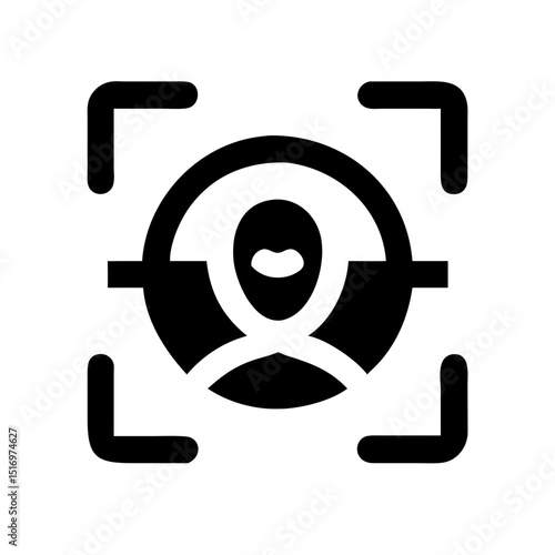 Vector of a biometric face scan icon

