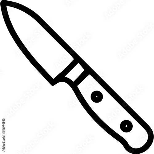 Minimalist paring knife outline icon