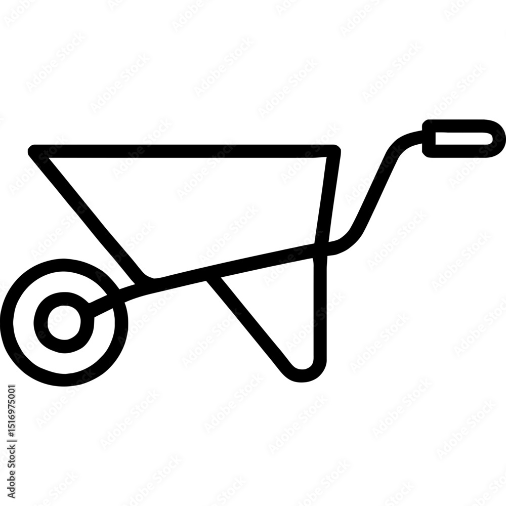 Minimalist wheelbarrow icon design Minimalist wheelbarrow icon design