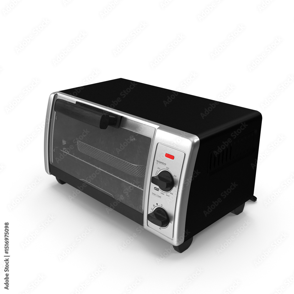 Fototapeta premium Stainless Steel Toaster Oven Isolated on Transparent Background