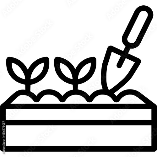 Minimalist garden bed vector icon