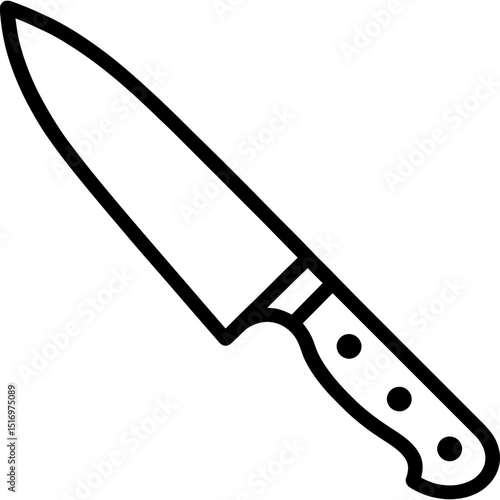 Ergonomic grip chef knife icon design