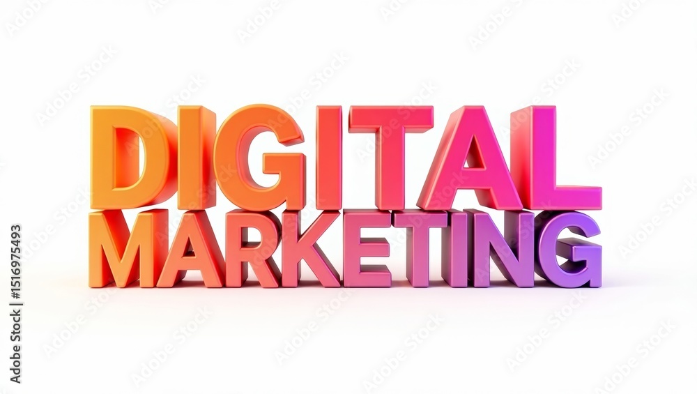 Vibrant and modern typographic design featuring the word digital with contrastive marketing elements on a clean white background Vibrant and modern typographic design featuring the word digital with contrastive marketing elements on a clean white background