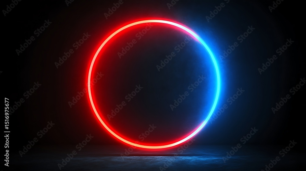 Obraz premium Neon circle on dark background (1)