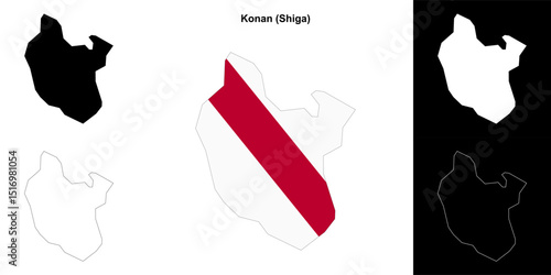 Konan (Shiga) outline map set