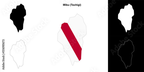 Mibu (Tochigi) outline map set