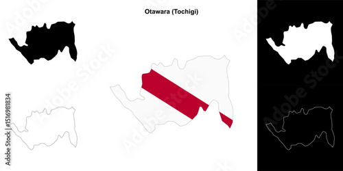 Otawara (Tochigi) outline map set