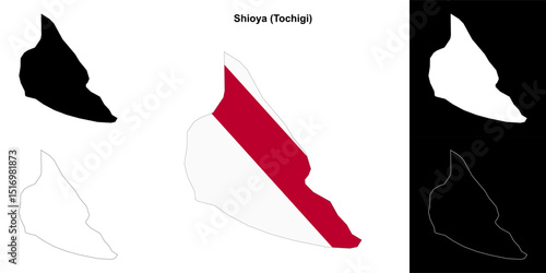 Shioya (Tochigi) outline map set