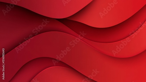 Minimalist red wave background with smooth curves, modern abstract design for website or presentation backdrop