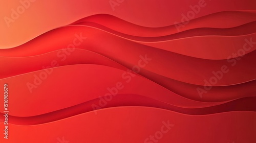 Minimalist red wave background with smooth curves, modern abstract design for website or presentation backdrop