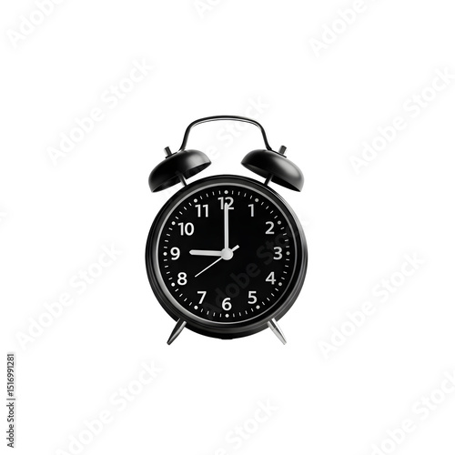 Wallpaper Mural Classic black alarm clock on transparent background Torontodigital.ca