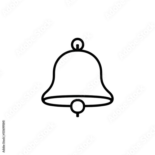 Minimalist Bell Icon Outline – Notification Symbol Vector Design
