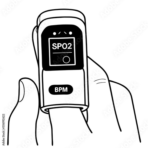 Fingertip Pulse Oximeter Icon Vector. Portable pulse oximeter Logo