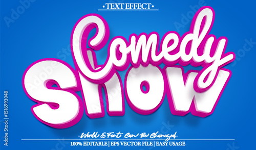  Comedy Show Funny Laugh Sitcom Happy Purple  Vector Text Effect Editable Alphabet