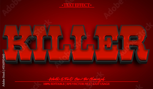  Killer Horror Scary Murder Dark Red Vector Text Effect Editable Alphabet