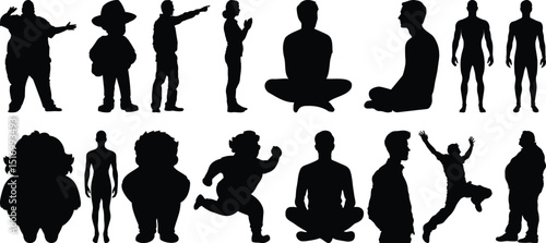 People silhouette set vector design big pack of person illustration and icon