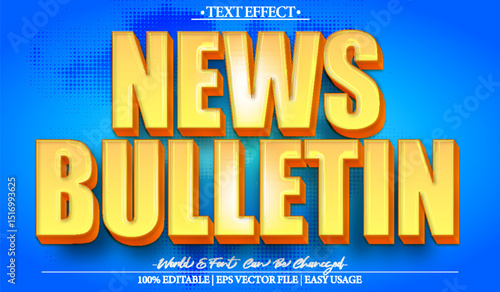  News Bulletin Headline Report Media Vector Text Effect Editable Alphabet