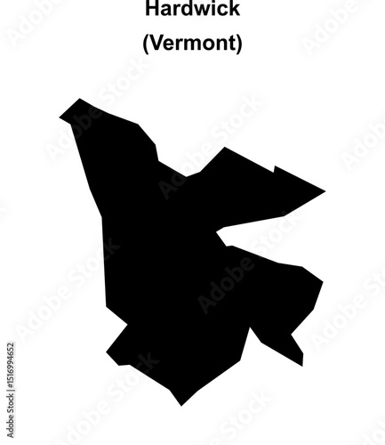 Hardwick (Vermont) blank outline map