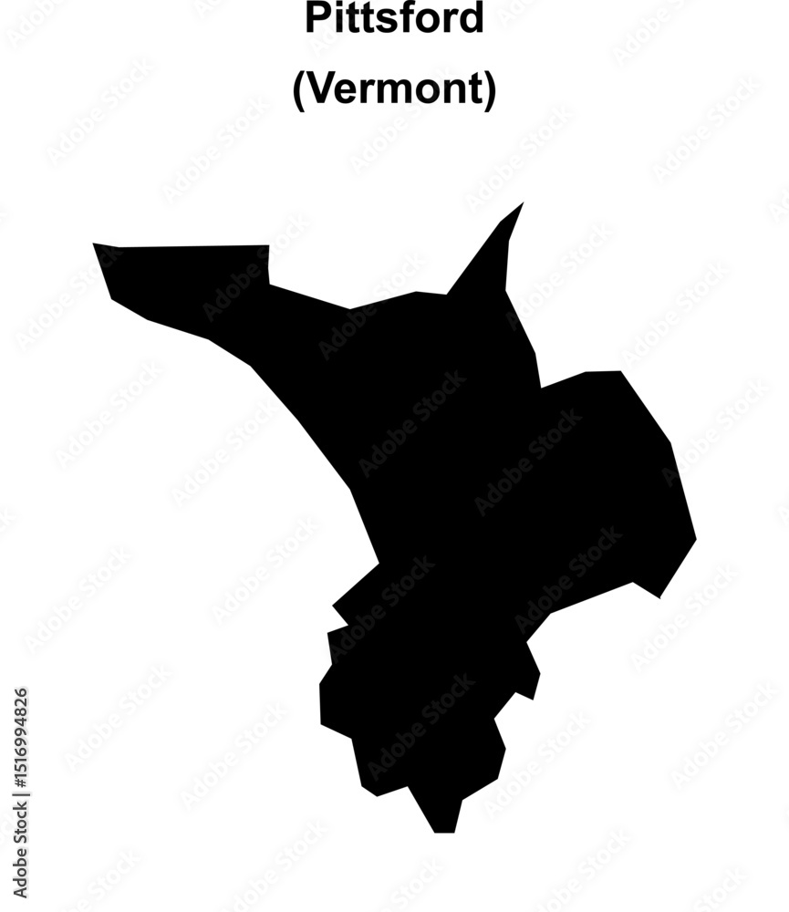 Fototapeta premium Pittsford (Vermont) blank outline map