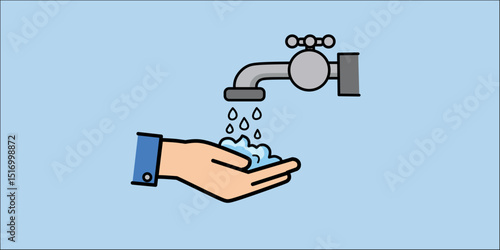 wash your hands vector illustration with white background