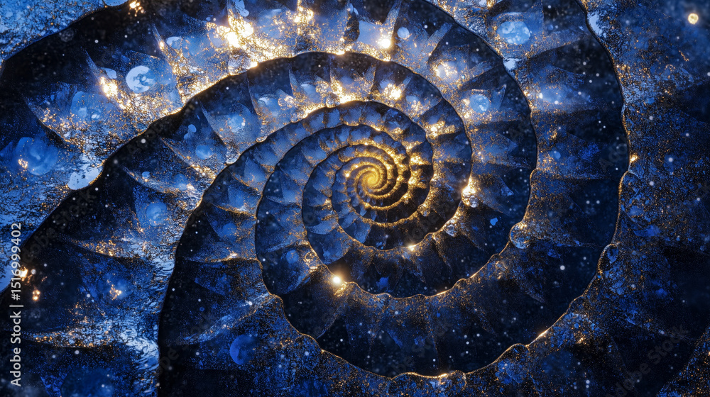Fototapeta premium Abstract Blue Digital Spiral Background