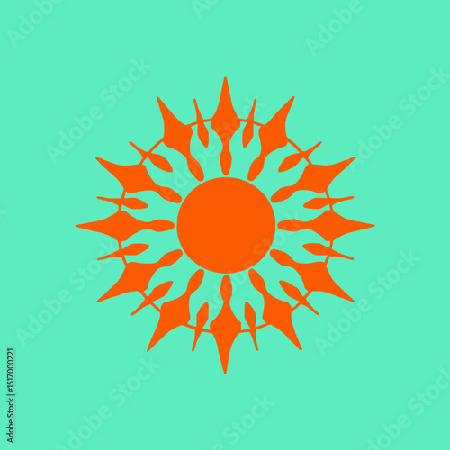 Mandala Solar em Verde Vibrante
