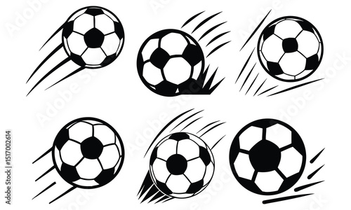 A vector set of various soccer balls for sport game and competition