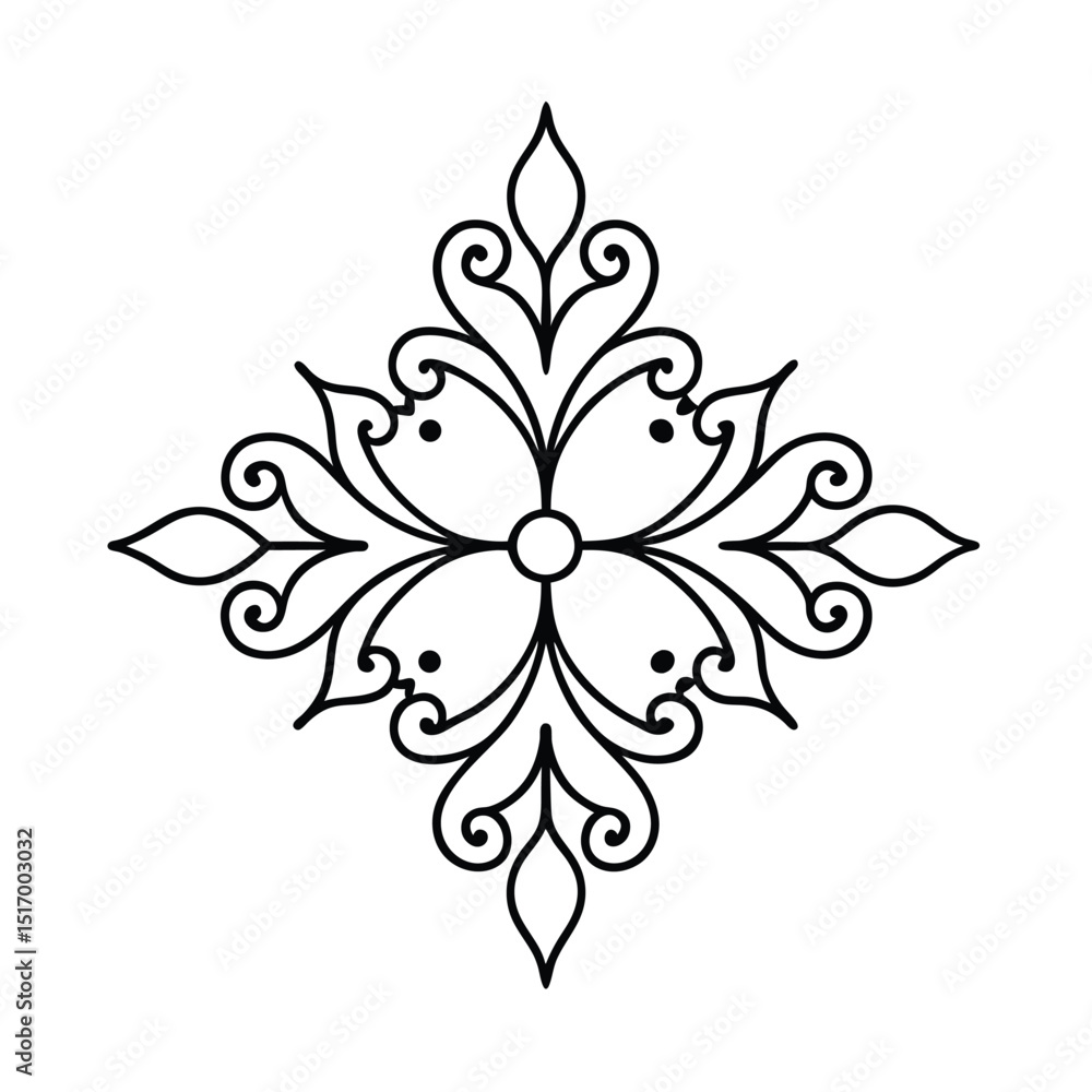 Christmas floral damask vector line art Christmas floral damask vector line art