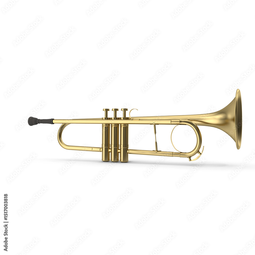 Obraz premium Brass trumpet musical instrument isolated on transparent background