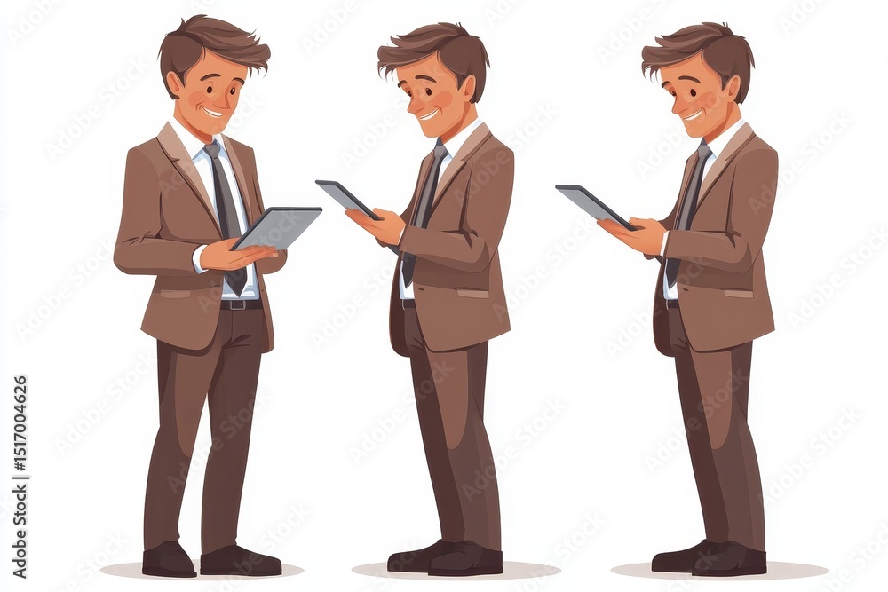 Businessman with Tablet - Multiple Poses Businessman with Tablet - Multiple Poses