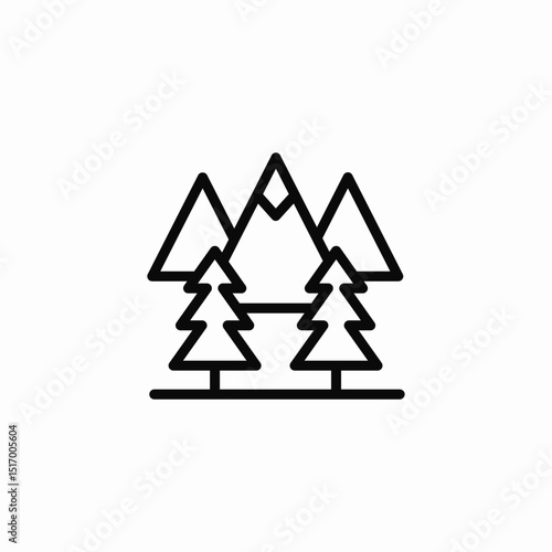 mountain forest icon sign vector