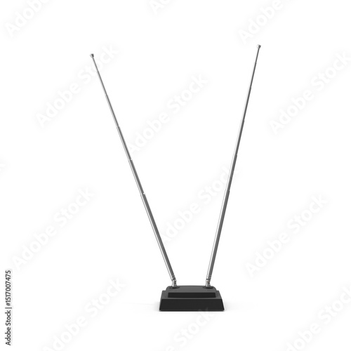 TV Antenna with Twin Telescopic Rods isolated on transparent background
