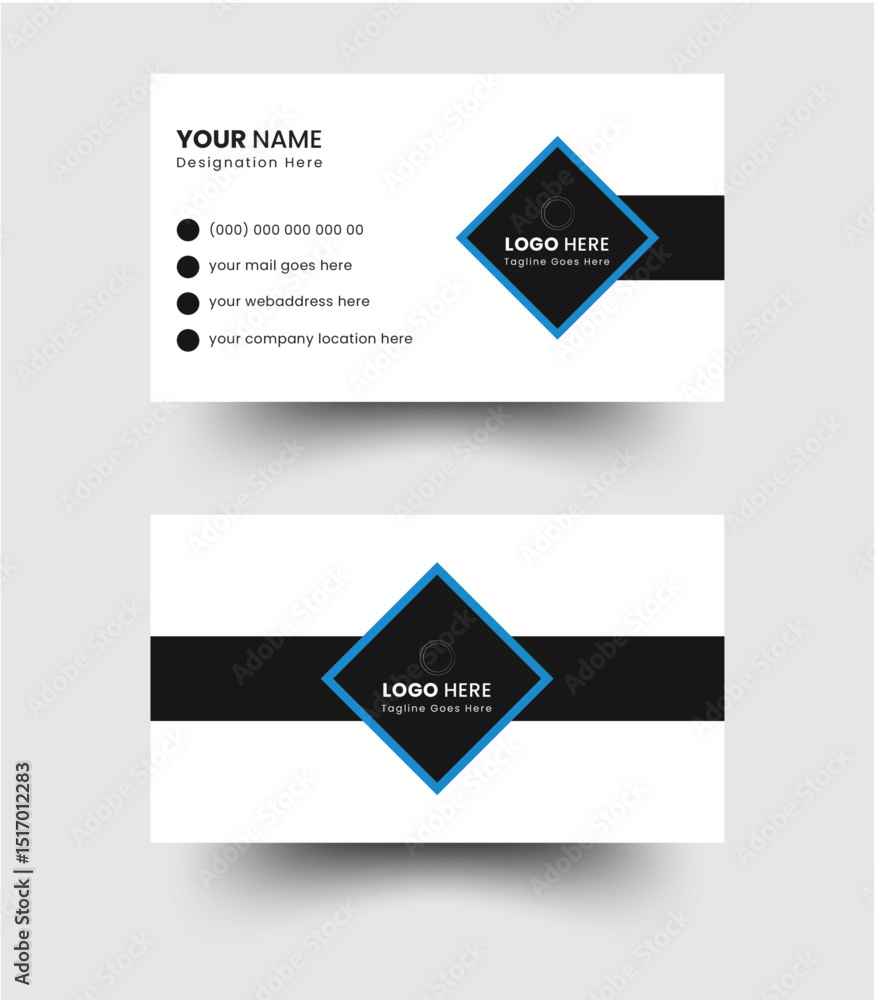 Fototapeta premium Corporate Business Card, Business card design template, Clean professional business card template, visiting card, business card template. 