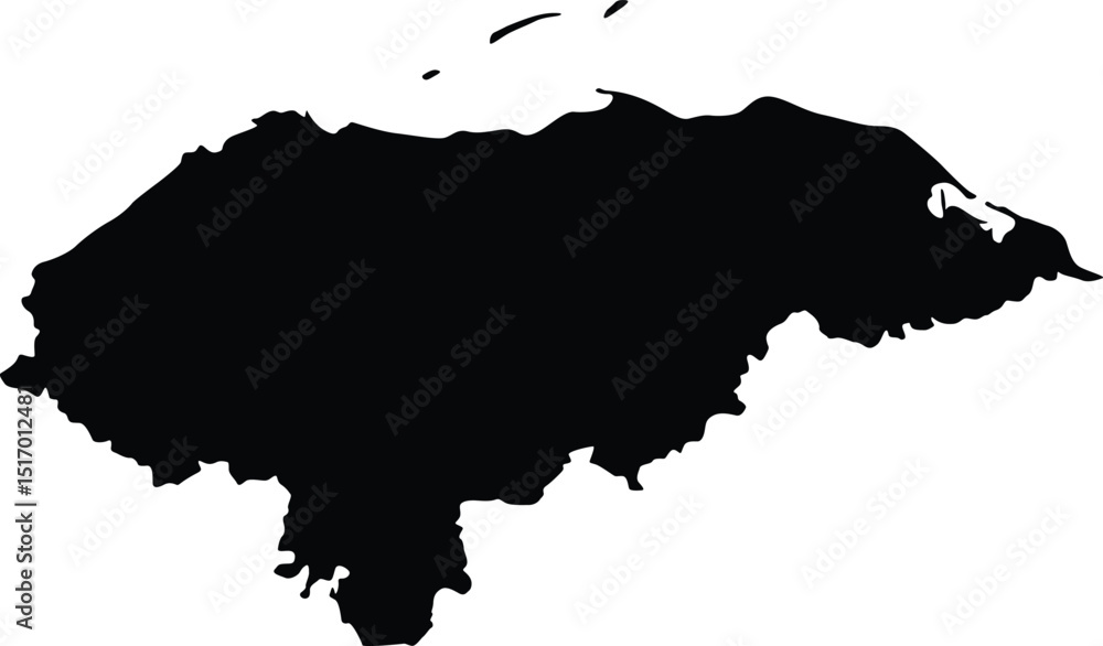 Obraz premium Map of Honduras North American Country Silhouette Flat Design