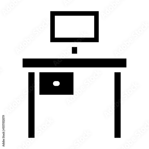 Work Table Vector Glyph Icon Design