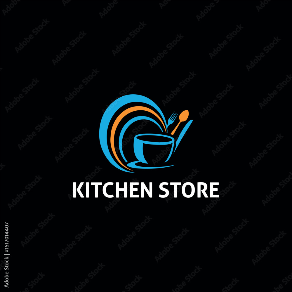 Obraz premium kitchen store logo design vector
