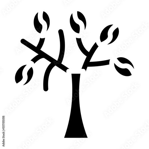 Coffer Tree Vector Glyph Icon Design