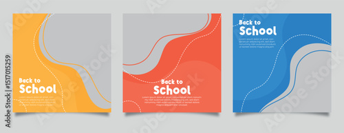 Social media post templates for new student admission. Digital marketing vector set. Social media layouts, poster and banner designs. Editable social media post templates.