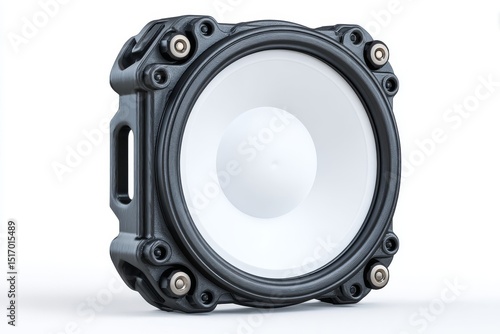 Wallpaper Mural A portable wireless speaker is shown alone on a white background as a black loudspeaker for music playback with clipping paths around the object Torontodigital.ca