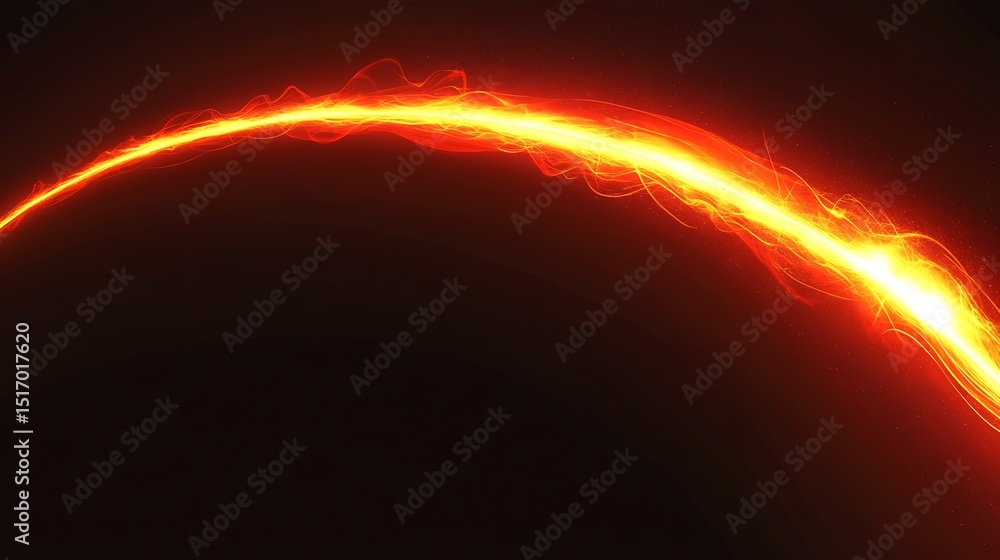 Obraz premium Fiery arc of light against dark backdrop