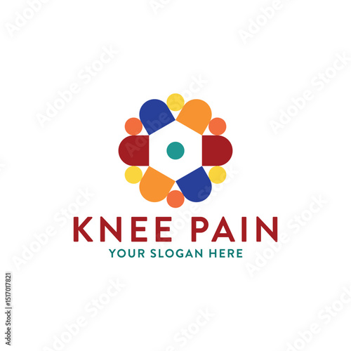 orthopedics knee pain logo design vector