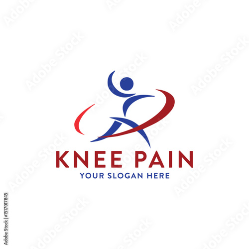 orthopedics knee pain logo design vector