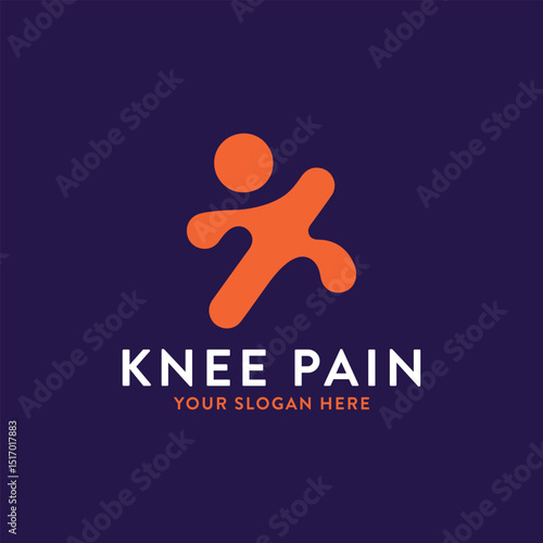 orthopedics knee pain logo design vector