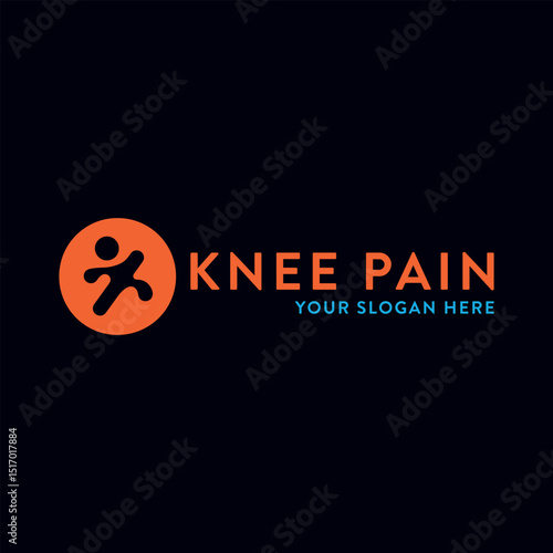 orthopedics knee pain logo design vector